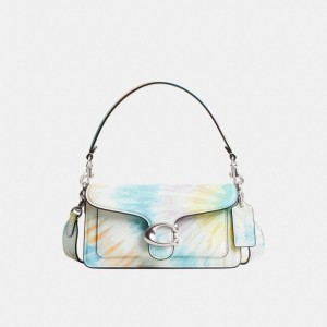 Coach Tabby Shoulder Bag 20 With Rainbow Tie Dye Print Leather/Silver/Multi | COH864917