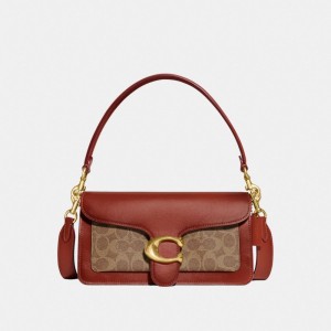 Coach Tabby Shoulder Bag 26 In Signature Canvas Brass/Tan/Rust | COH864895