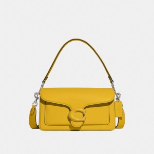 Coach Tabby Shoulder Bag 26 Refined Pebble Leather/Silver/Canary | COH864959