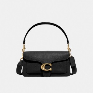 Coach Tabby Shoulder Bag 26 Refined Pebble Leather/Brass/Black | COH864997