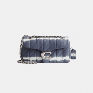 Coach Tabby Shoulder Bag 26 With Quilting And Tie Dye Nappa Leather/Silver/Midnight Navy | COH864901