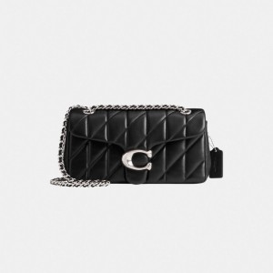 Coach Tabby Shoulder Bag 26 With Quilting Nappa Leather/Silver/Black | COH865000