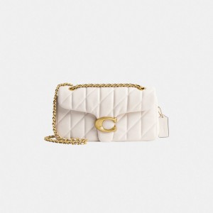 Coach Tabby Shoulder Bag 26 With Quilting Nappa Leather/Brass/Chalk | COH864799