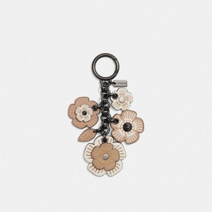 Coach Tea Rose Mix Bag Charm Black/Chalk | COH866464