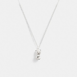 Coach The Lil Nas X Drop Cat Pendant Necklace Silver | COH866111
