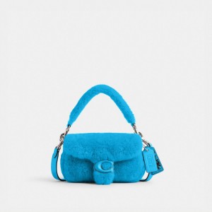 Coach The Lil Nas X Drop Tabby Shoulder Bag 18 In Shearling Silver/Montero Blue | COH864804