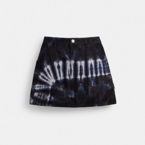 Coach Tie Dye Painter Skirt In Organic Cotton Blue Multi | COH866044