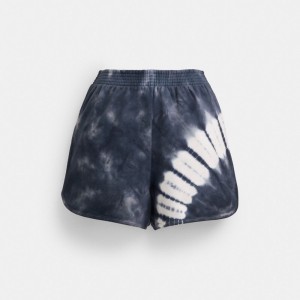 Coach Tie Dye Retro Shorts In Organic Cotton Navy Multi | COH866043