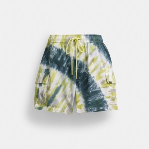 Coach Tie Dye Shorts In Organic Cotton Yellow | COH866955