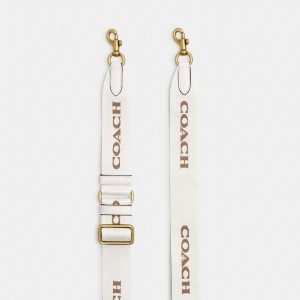 Coach Tonal Signature Webbing Strap Brass/Chalk | COH866444