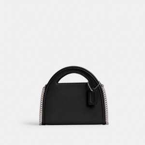 Coach Top Handle Card Case Silver/Black | COH865550