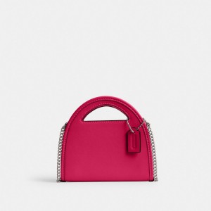 Coach Top Handle Card Case Silver/Dragonfruit | COH865573