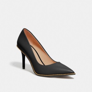 Coach Waverly Pump Leather/Black | COH865732