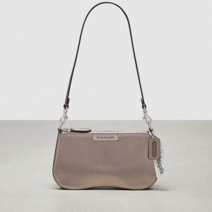 Coach Wavy Baguette Bag In Metallic Coachtopia Leather Gunmetal Metallic | COH864767