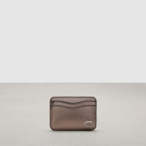 Coach Wavy Card Case In Metallic Coachtopia Leather Gunmetal Metallic | COH865564