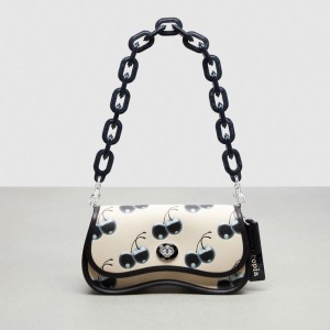 Coach Wavy Dinky Bag In Coachtopia Leather With Cherry Print Coachtopia Leather/Black/Chalk Multi | COH865382