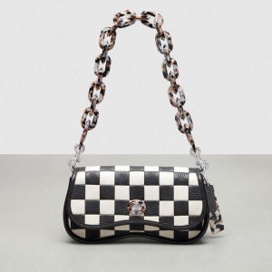 Coach Wavy Dinky Bag In Patchwork Checkerboard Upcrafted Leather Upcrafted Leather™/Black/Chalk | COH865385