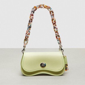 Coach Wavy Dinky Bag With Crossbody Strap Coachtopia Leather/Pale Lime | COH865242
