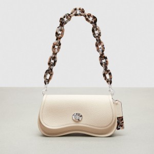 Coach Wavy Dinky Bag With Crossbody Strap Coachtopia Leather/Cloud | COH865295