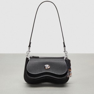 Coach Wavy Double Pouch Bag Black | COH865216