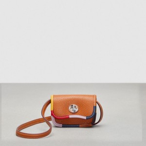 Coach Wavy Wallet With Colorful Binding In Upcrafted Leather Coachtopia Leather/Burnished Amber Multicolor | COH865591