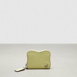 Coach Wavy Zip Around Wallet In Coachtopia Leather Pale Lime | COH865531