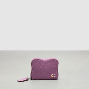 Coach Wavy Zip Around Wallet In Coachtopia Leather Lilac Berry | COH865558