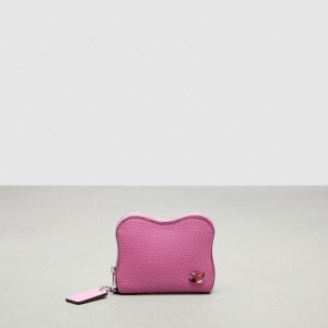 Coach Wavy Zip Around Wallet In Coachtopia Leather Bright Magenta | COH865559