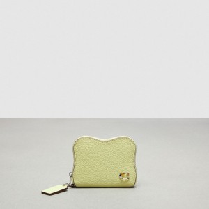 Coach Wavy Zip Around Wallet In Coachtopia Leather Pale Lime | COH865594
