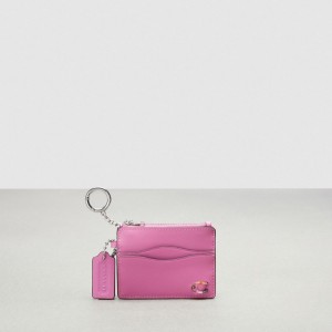 Coach Wavy Zip Card Case With Key Ring In Smooth Coachtopia Leather Bright Magenta | COH865648
