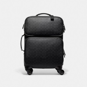Coach Wheeled Carry On In Signature Canvas Charcoal | COH866650