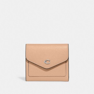 Coach Wyn Small Wallet Crossgrain Leather/Silver/Buff | COH865566