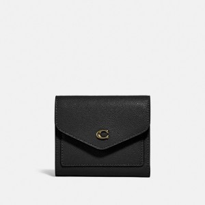 Coach Wyn Small Wallet Crossgrain Leather/Light Gold/Black | COH865606