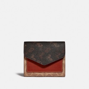 Coach Wyn Small Wallet With Horse And Carriage Print Coated Canvas/Brass/Tan Brown Rust | COH865605