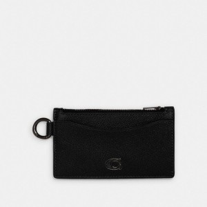 Coach Zip Card Case Crossgrain Leather/Black | COH866777